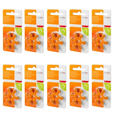 Audifon 13 (PR48) Oranje hoortoestelbatterij - Voordeelpakket (60x)