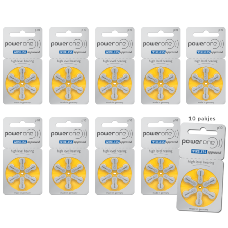 Power One 10 (PR70) Geel hoortoestelbatterij Voordeelpakket (60x)