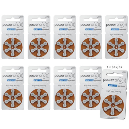 Power One 312 (PR41) Bruin Hoortoestelbatterij (60x)