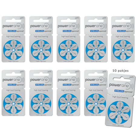 Power One 675 (PR44) Blauw hoorbatterij Voordeelpakket (60x)