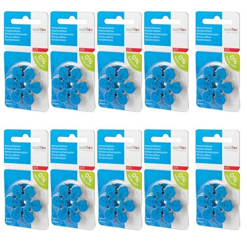 Audifon 675 (PR44) Blauw hoortoestel batterij - Voordeelpakket (60x)